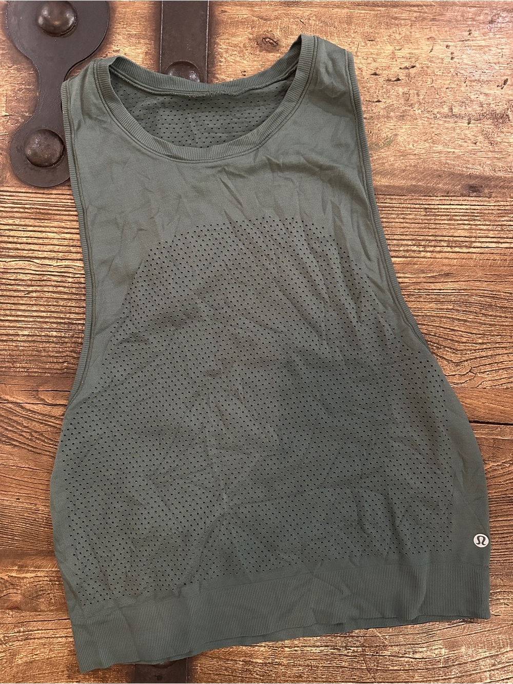 lululemon athletica Olive Perforated Tank Top
